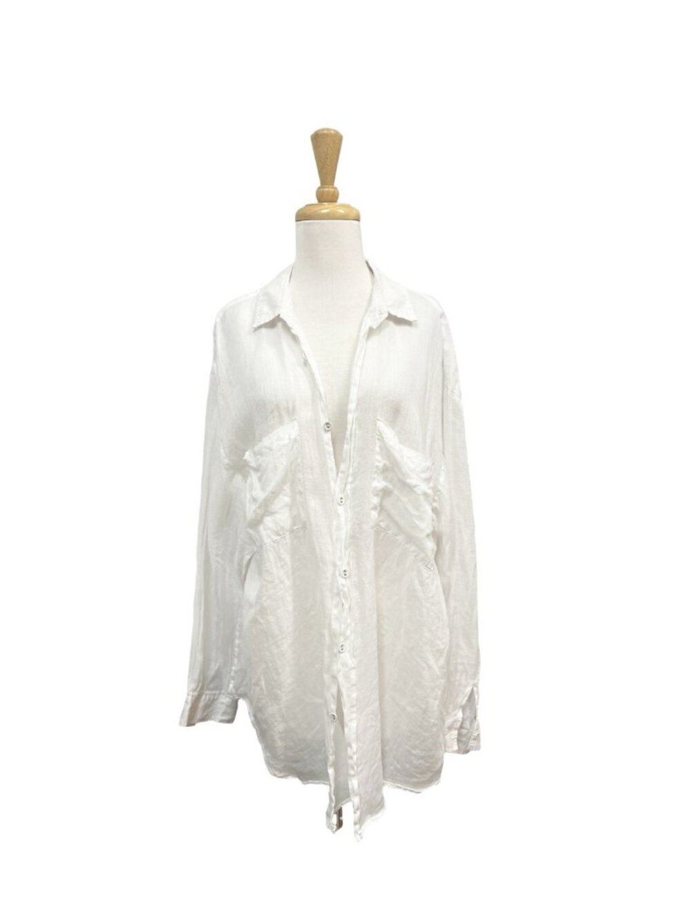DISSH The Empire Ramie Linen Button Up Shirt Size 6 White